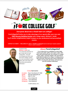 how to make a college golf resume